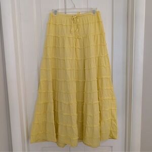 Blanco By Nature Tiered Maxi Skirt SMALL Boho Fairy Cottage Summer Resort Women